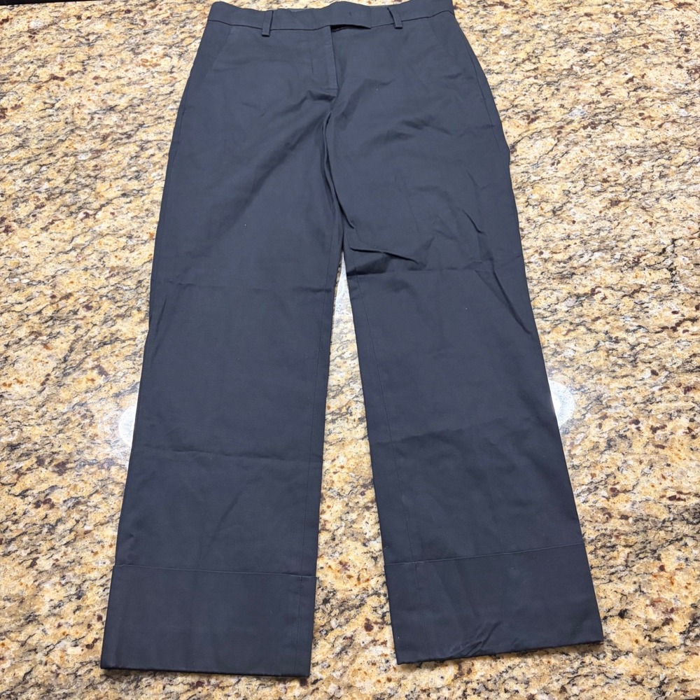 QL2 Quelledue‎ Black Straight Leg Wide Cuff Trousers Made in Italy Size 38 ws